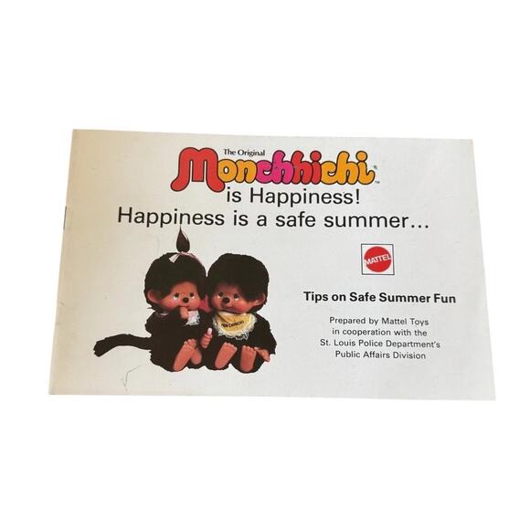Vintage 1981 Monchhichi Safety Booklet Mattel St. Louis Police Ephemera READ - Picture 1 of 8